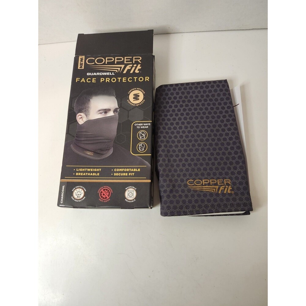 Copper Fit Guardwell Face Protector Balaclava Gaiter Charcoal Black Drawstring
